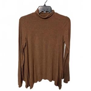 American Eagle Soft & Sexy Brown Soft Casual Space Dye Turtleneck Sweater Medium